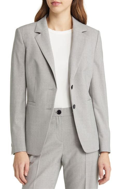 Boss By Hugo Boss Jasewa Virgin Wool Blend Blazer In Gray Lyst