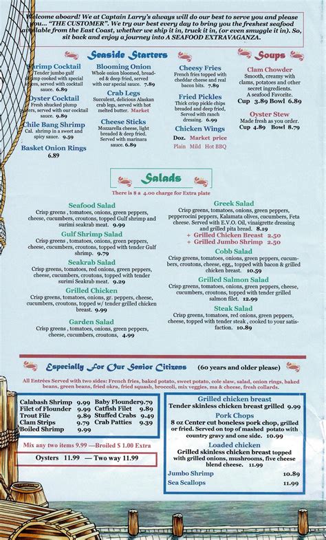 Menu — Captain Larry's Seafood & Steaks