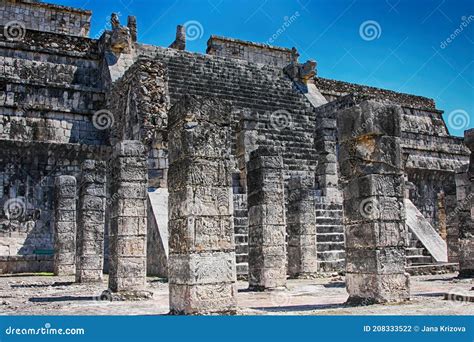 Chichen Itza Columns Of The Temple Of The Thousand Warriors Stone