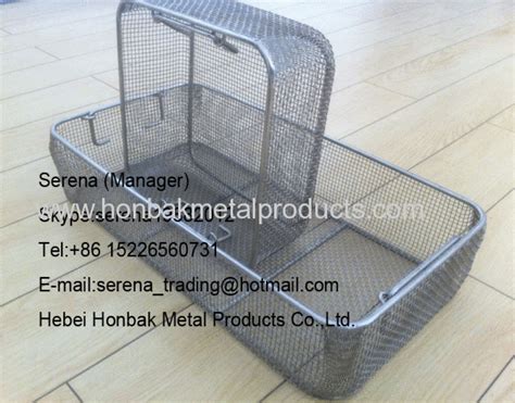 Stainless Steel Wire Mesh Medical Sterilization Basket L Xw Xh Mm