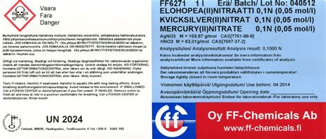 Mercuryii Nitrate Solution 01n 005 Moll Ff Chemicals