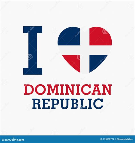 I Love Dominican Republic with Heart Flag Shape Vector Stock Vector