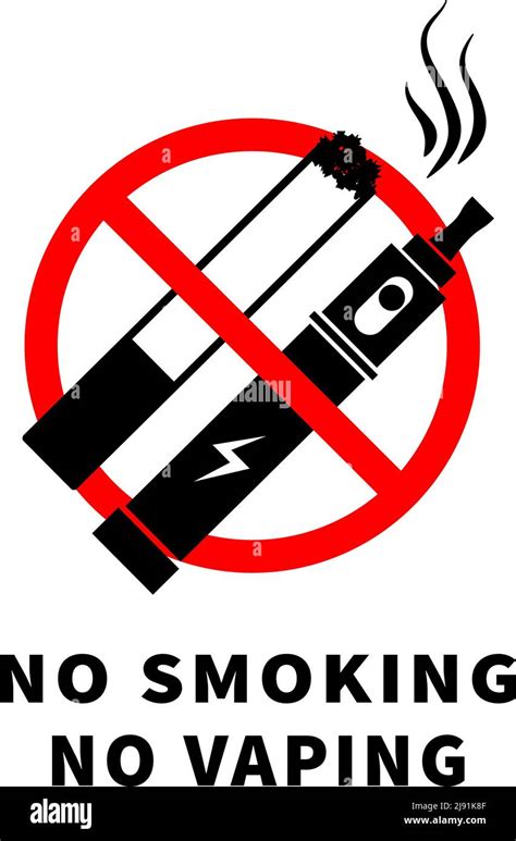 No Vaping And Smoking Forbidden Sign With Electronic Cigarette On