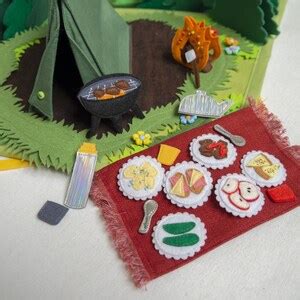 3D CAMPING Quiet Book PDF Pattern Tutorial Camping Play Set DIY