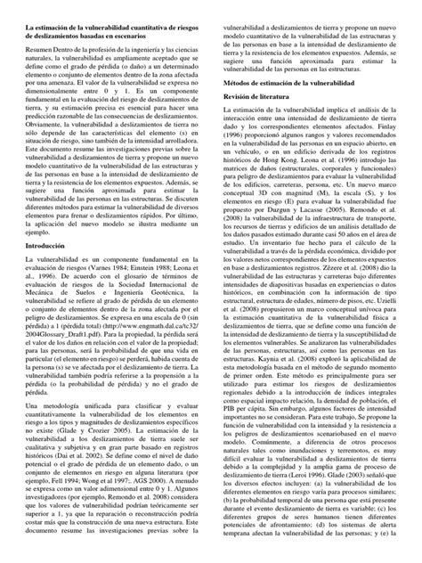 Pdf La Estimaci N De La Vulnerabilidad Cuantitativa De Riesgos De