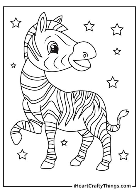 Cartoon Zebra Coloring Pages