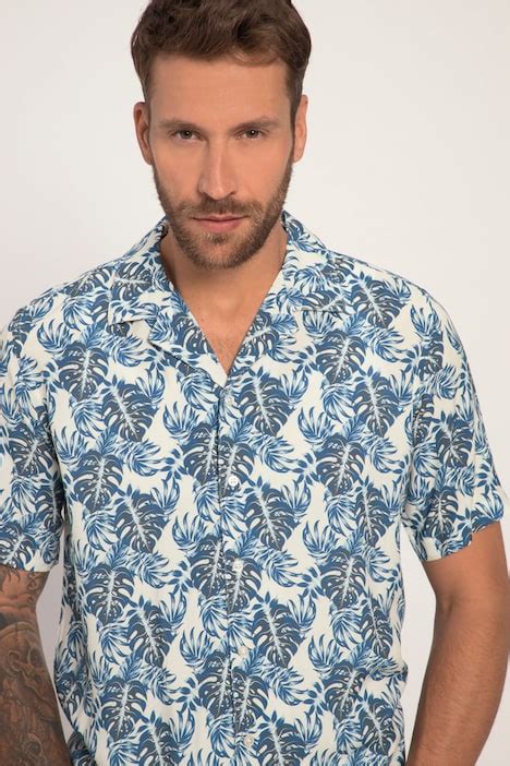 Chemise à manches courtes collection Beachwear Imprimé tropical et