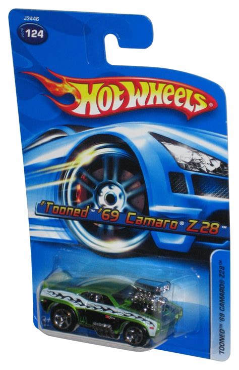 Hot Wheels Tooned 69 Camaro Z28 2006 Mattel Green Toy Car 124 Walmart