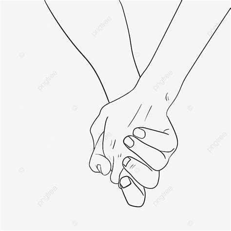 Lovers Line Drawing Holding Hands Lover Line Drawing Hold Hands Png