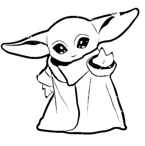 Desenhos Do Baby Yoda Para Imprimir E Colorir Pintar