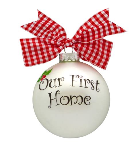 Our First Home Personalized Glass Ball Ornament Retrofestive Ca