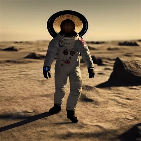 Apollo Earthrise Astronaut Wearing A Cowboy Hat Stable Diffusion