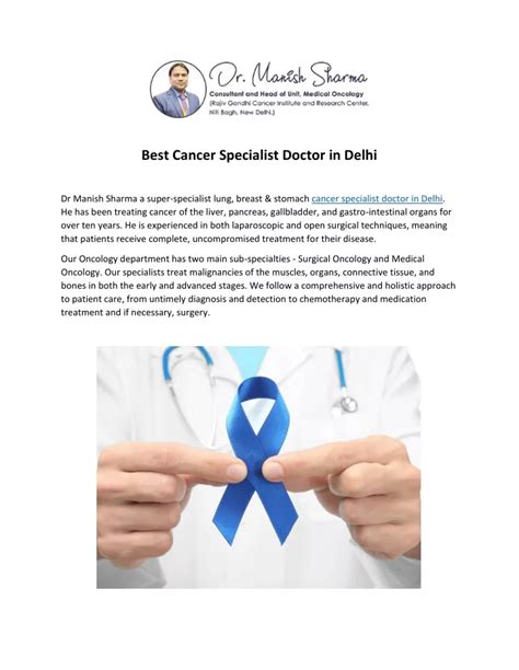 Ppt Best Cancer Specialist Doctor In Delhi Powerpoint Presentation