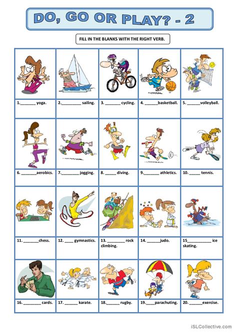 DO GO Or PLAY 2 English ESL Worksheets Pdf Doc