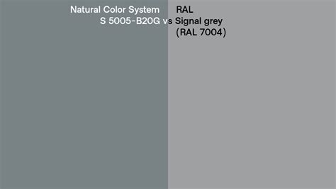 Natural Color System S 5005 B20G Vs RAL Signal Grey RAL 7004 Side By