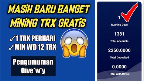 Tanpa Deposit Trx Tiap Hari Mining Tron Gratis Youtube