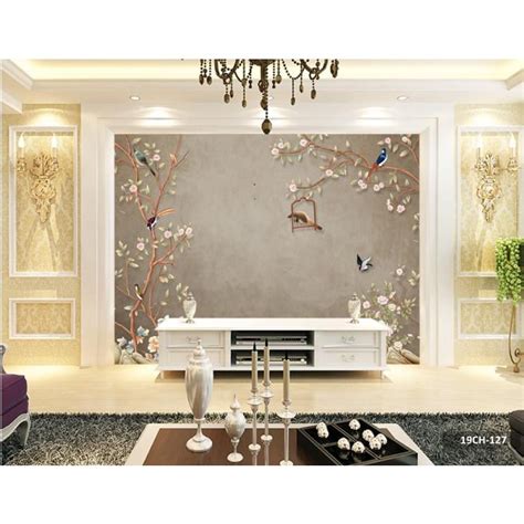 Jual Wallpaper Custom Mural Photowall Background Motif Chinoiserie