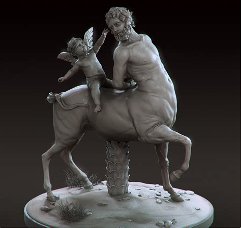 Old Centaur Teased By Eros Cupid Sculpt Zbrushcentral