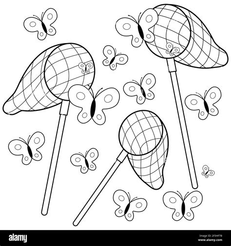 Butterfly Net Coloring Page