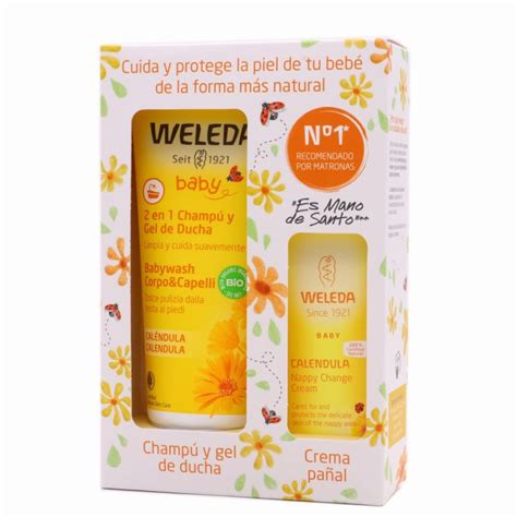 Weleda Baby Caléndula Champú y Gel de Ducha 200ml Crema Pañal de