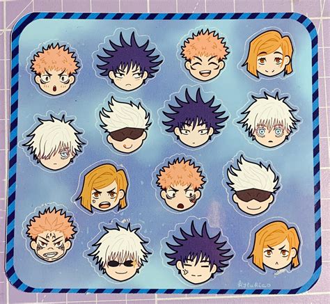 Anime Emojis Sticker Sheet - Etsy