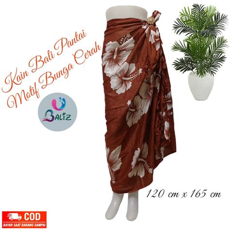 Jual Kain Pantai Motif Sari Bunga Kain Bali Sarung Pantai Sarung