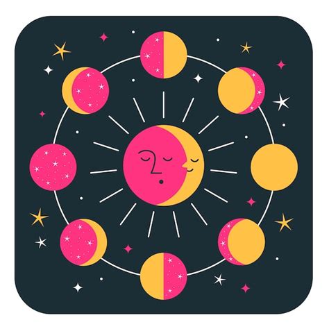 Free Vector Moon Phases Concept Illustration