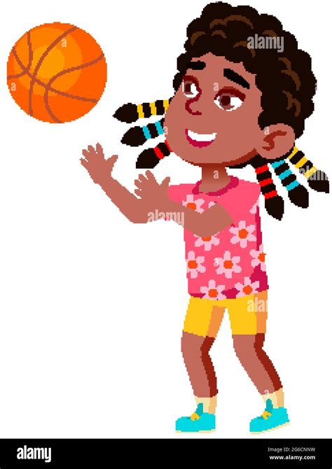 Cartoon Basketball Player Girl Smiling Fotografías E Imágenes De Alta