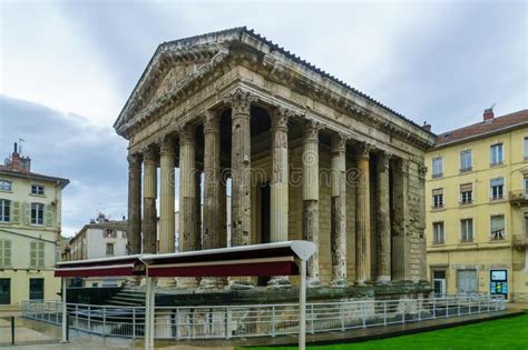 Roman Temple Of Augustus And Livia Vienne Stock Photo Image Of