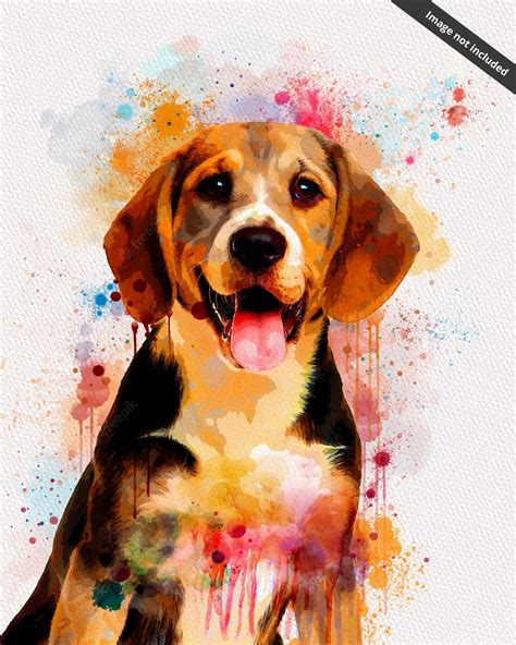 Premium PSD | Watercolor painting of a dog with a black face and a ...