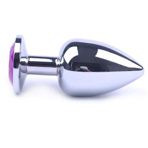 Large Metallic Anal Plug ויברטורים חנות סקס ואביזרי מין איכותיים