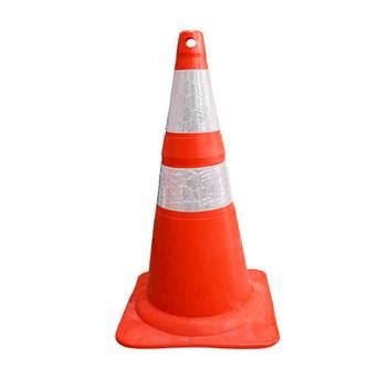 Cone de Sinalização Refletivo de Borracha Flexível 75 cm PVC Plastcor