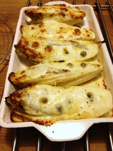 Endives au four à la mozzarella anchois et câpres Endives au four