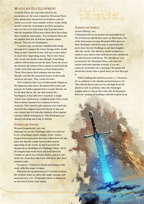 DnD 5e Homebrew — Elven Weapons and Armor by SparkyBard