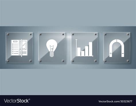 Set Magnet Pie Chart Infographic Light Bulb Vector Image