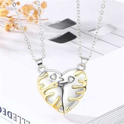 Pcs Mutual Attraction Couple Distance Necklaces Love Heart Pendants