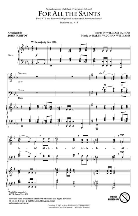 For All The Saints Sheet Music by John Purifoy (SKU: 08752167 ...