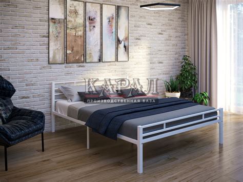 Одноярусная металлическая кровать 160*200 Белый купить в Набережных ...