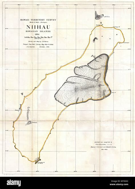 Mappa Dell Ufficio Fondiario Di Niihau Immagini E Fotografie Stock Ad