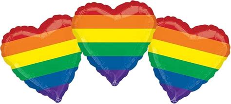 Amazon Set Of Gay Pride Flag Rainbow Heart Shaped Foil Party Balloons Health