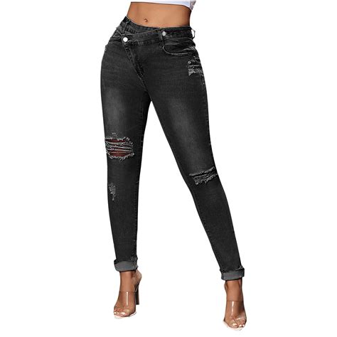 Cfmduc Distressed Jeans For Women High Waisted Jeans For Women Stretchy