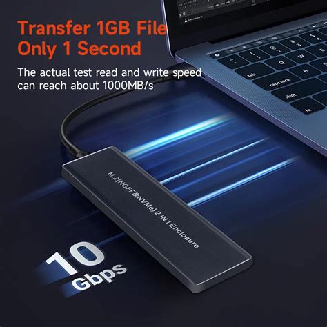 KingSpec Caixa De Gabinete SSD NVMe NGFF SATA M 2 Para USB Tipo C