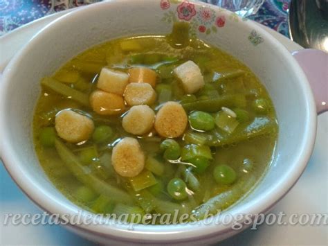 Las Recetas De Ana Sopa De Judías Verdes