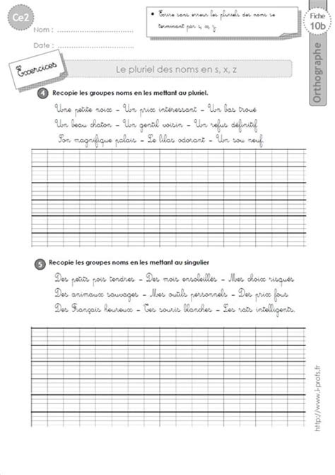 Ce2 Exercices Pluriel Des Noms En S X Z ORTHOGRAPHE 0 Hot Sex Picture