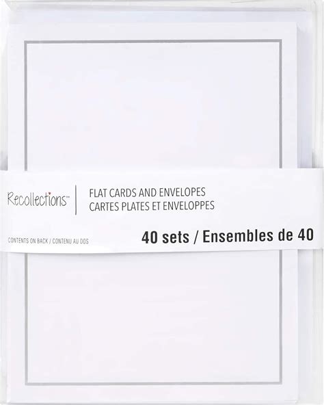 Silver Border Flat Cards And Envelopes By Recollections™ 4 25” X 5 5” Office Products