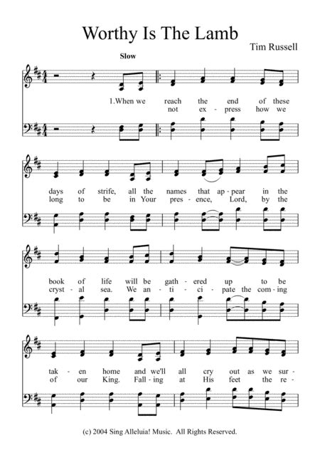 Worthy Is The Lamb By Tim Russell Sheet Music For SATB Choir At Sheet