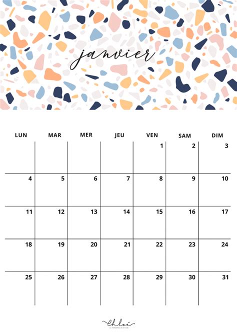 Calendrier Imprimer Blog Lifestyle La Penderie De Chloe