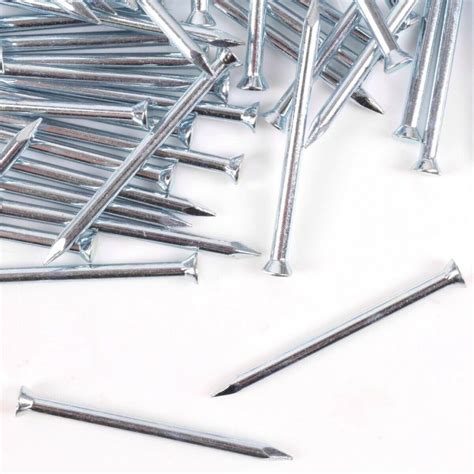 100x Flat Head Masonry Nails 3mm X 50mm Rust Resistant Silver Zinc