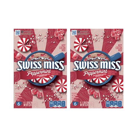 Swiss Miss Peppermint Flavor Hot Cocoa Mix 1 38 Oz 6 Count Pack Of 2 Walmart