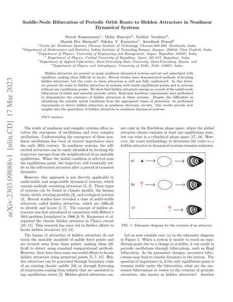 PDF Saddle Node Bifurcation Of Periodic Orbit Route To Hidden